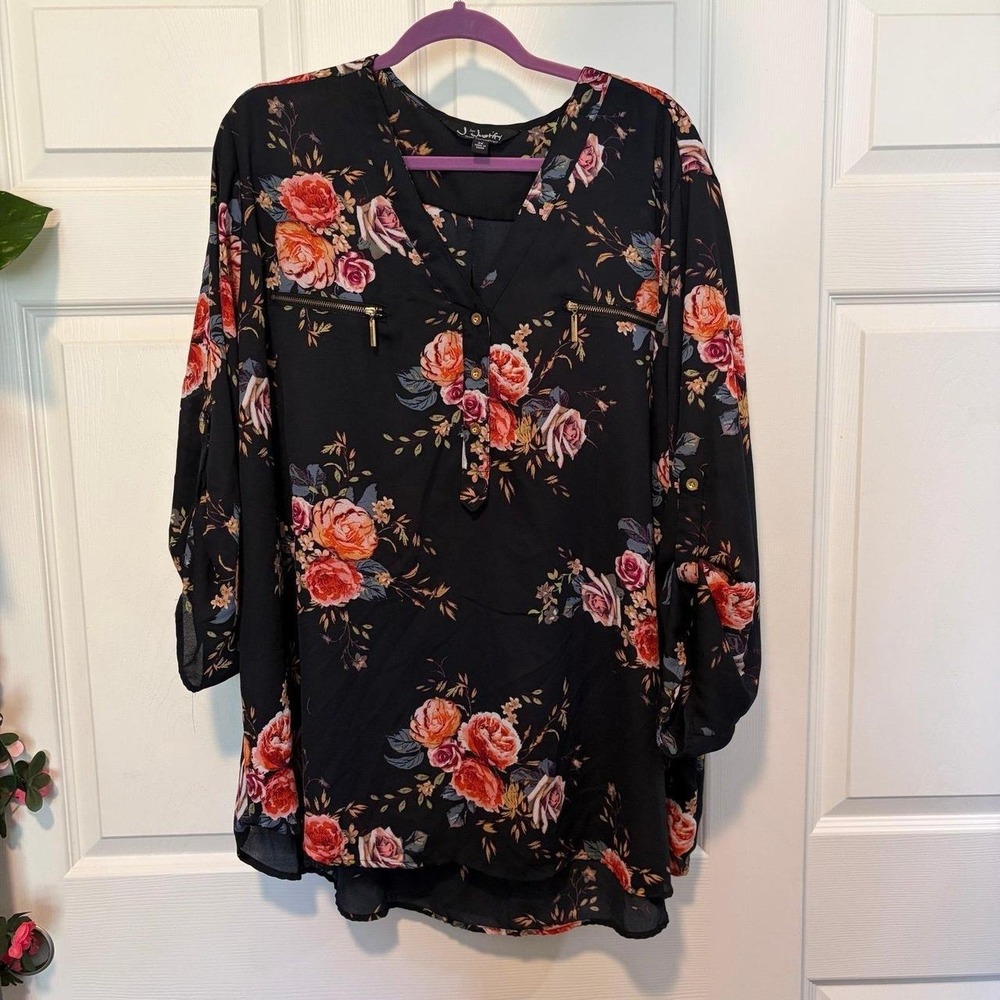 Black Floral Blouse